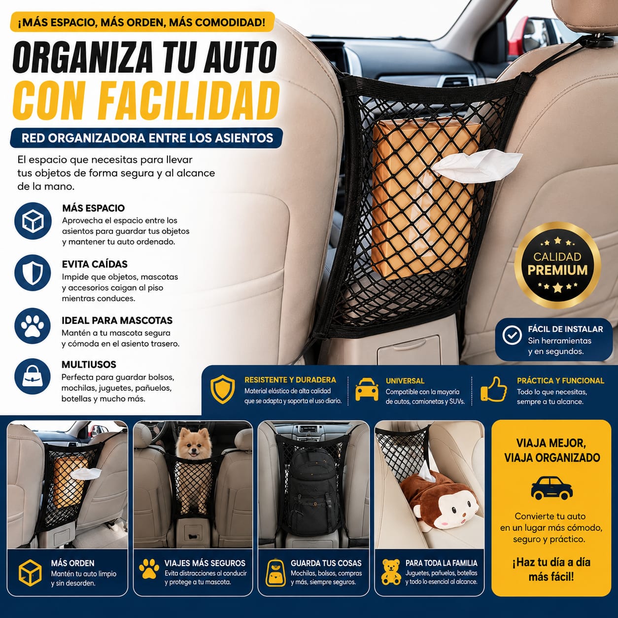 Malla Organizadora Para Asientos
